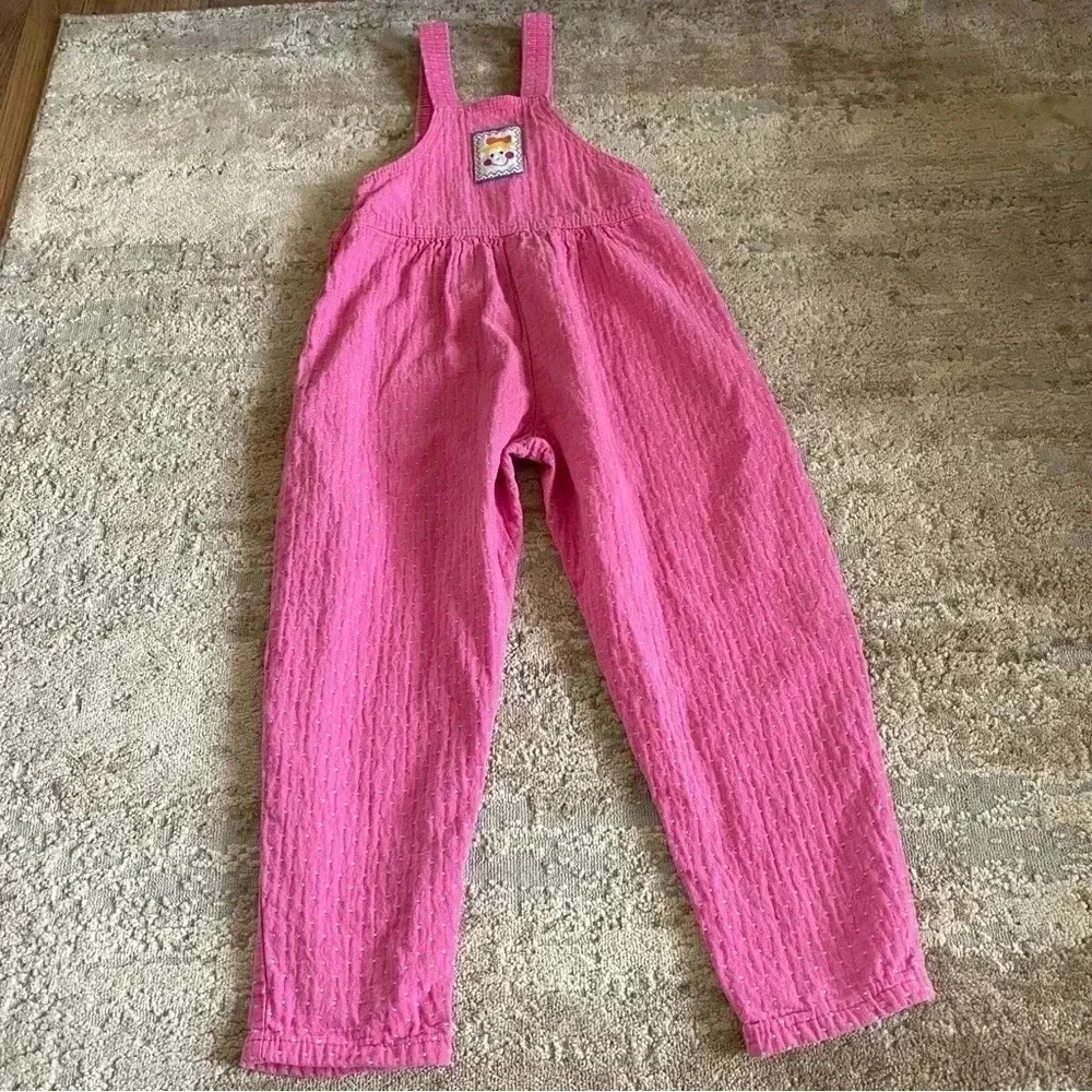 Oshkosh B’Gosh RARE Vintage Made in the USA Overalls Pink Polka Dot 100% Cotton